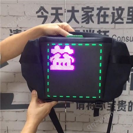 新款LED广告屏书包之智能发光电子显示动感宣传大容量双肩包